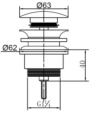 Blusani Click afvoerplug 1.1/4 chroom BC73100