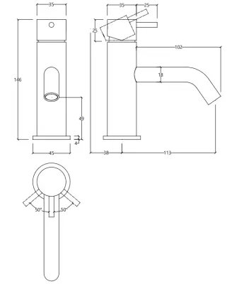 Waterevolution Flow wastafelkraan mat wit T110BR