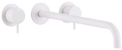 Waterevolution Flow 3-gats inbouw wastafelkraan mat wit met uitloop 25 T1163FBR-25