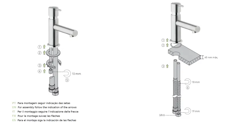 Waterevolution S22 RVS wastafelkraan met waste T410IE