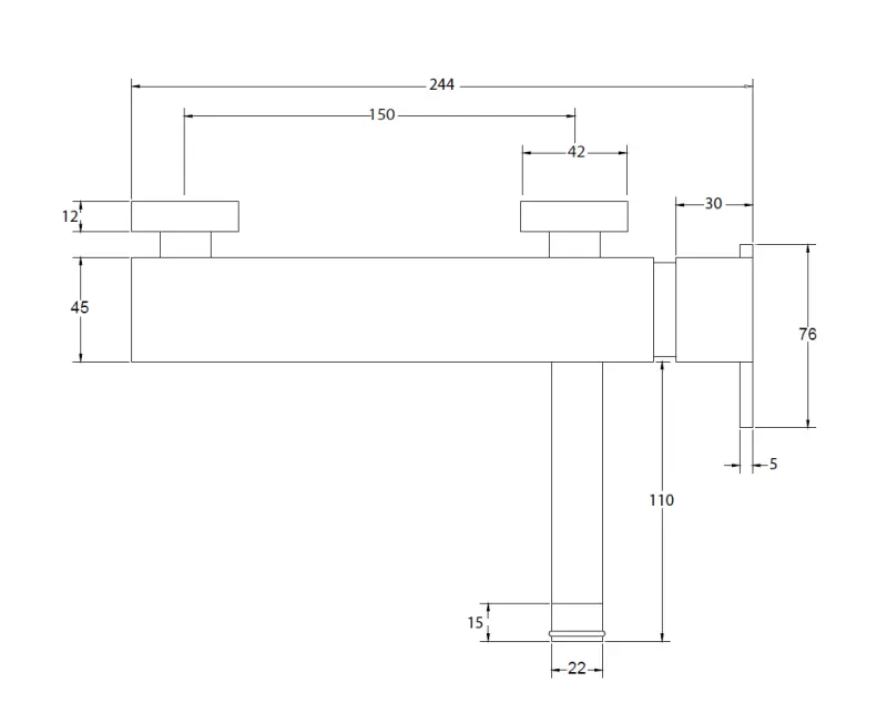 Waterevolution S22 badmengkraan met handdoucheset opbouw RVS T430IE