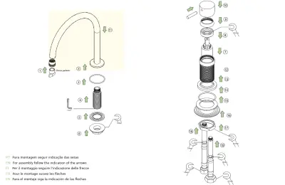 Waterevolution Flow 2-gats wastafelkraan chroom met kleine V 120mm uitloop T1121V01