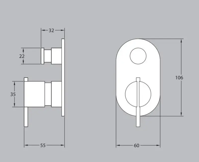 Waterevolution S22 inbouw douchekraan met omsteller RVS T432BIE