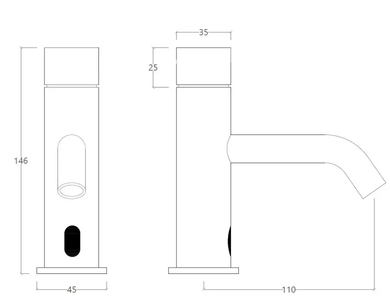 Waterevolution Flow elektronische wastafelkraan infrarood op batterijen mat wit T110EBBR