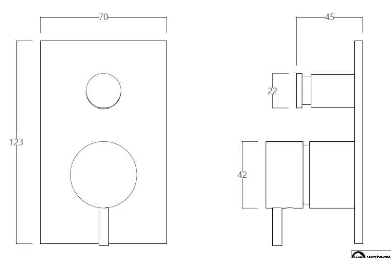 Waterevolution Flow inbouw douchemengkraan met 2 uitgangen chroom T132B01