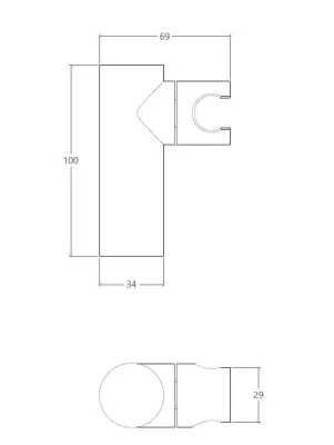 Waterevolution Flow verstelbare handdouchehouder mat zwart T1623PR