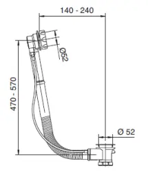 Zazzeri badafvoer afsluitbaar met overloop mat zwart 2900A409A003131 1208786922