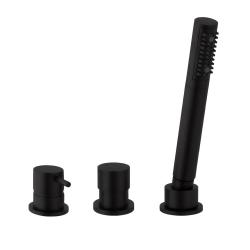 Waterevolution Flow 3-gats Badmengkraan voor Badrandmontage Mat Zwart T138SBPR