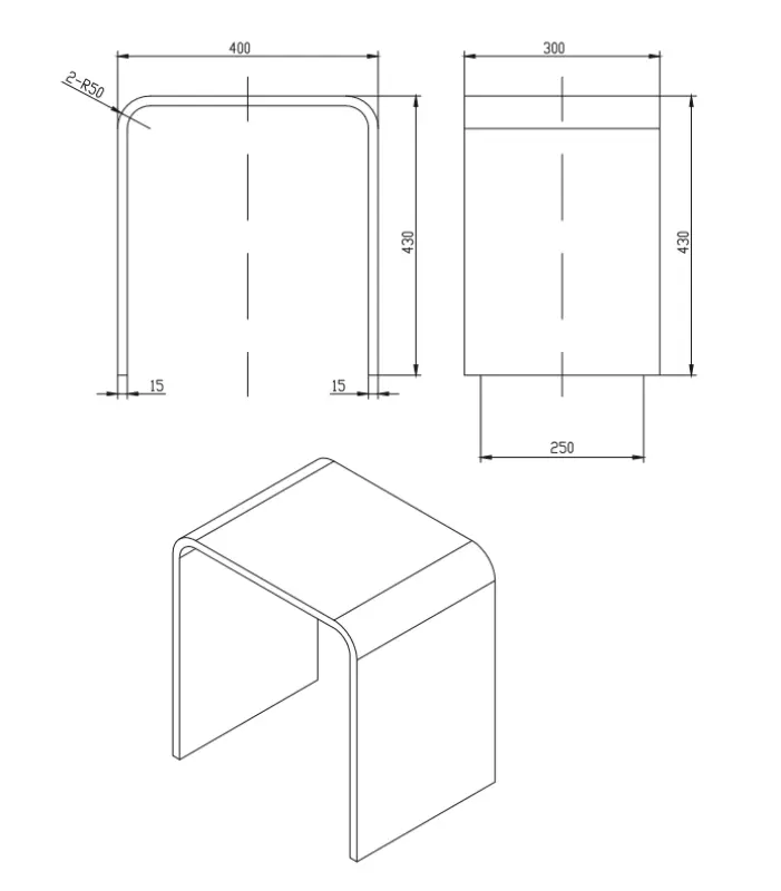 Solid-S badkamerkrukje Solid surface 40 x 30 x 43 cm wit mat 1208832552