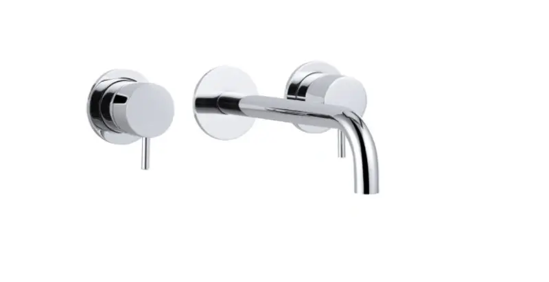 Waterevolution Flow 3-gats Inbouw Wastafelkraan Chroom met uitloop 21 cm T1163F01-21