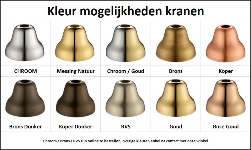 PB klassieke kraan inbouw muurkraan met witte hendels 20 cm uitloop RVS 1208854372