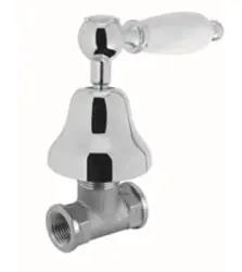 PB klassieke kraan inbouw stopkraan met witte hendel RVS 1208854672