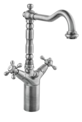 PB klassieke verhoogde wastafelkraan sterknoppen uitloop 18 cm Brons 1208854992