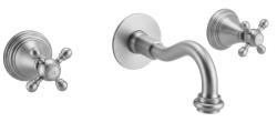 PB klassieke inbouw muurkraan met sterknoppen 16 cm uitloop RVS 1208855062