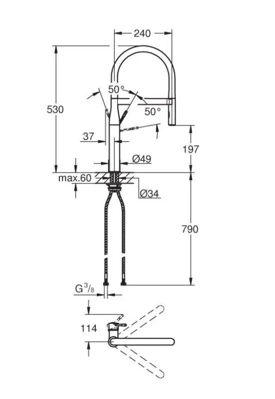 Grohe Essence New keukenmengkraan chroom 30294000