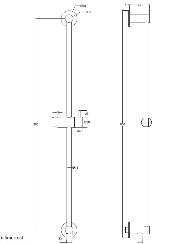 Waterevolution Flow glijstangset met handdouche 800mm RVS T1661IE