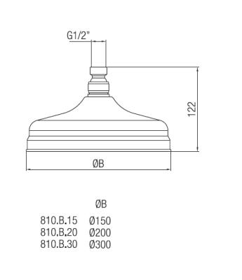 PB klassieke Hoofddouche 15cm RVS 1208898902