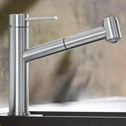 Blanco Keukenkraan Ambis-S met uittrekbare handdouche massief RVS 523119