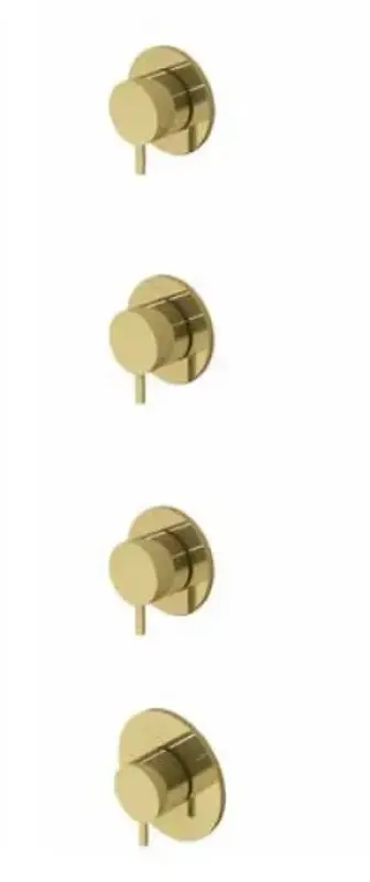 Waterevolution Flow inbouw douchethermostaat met 3 stopkranen geborsteld messing 1208916462