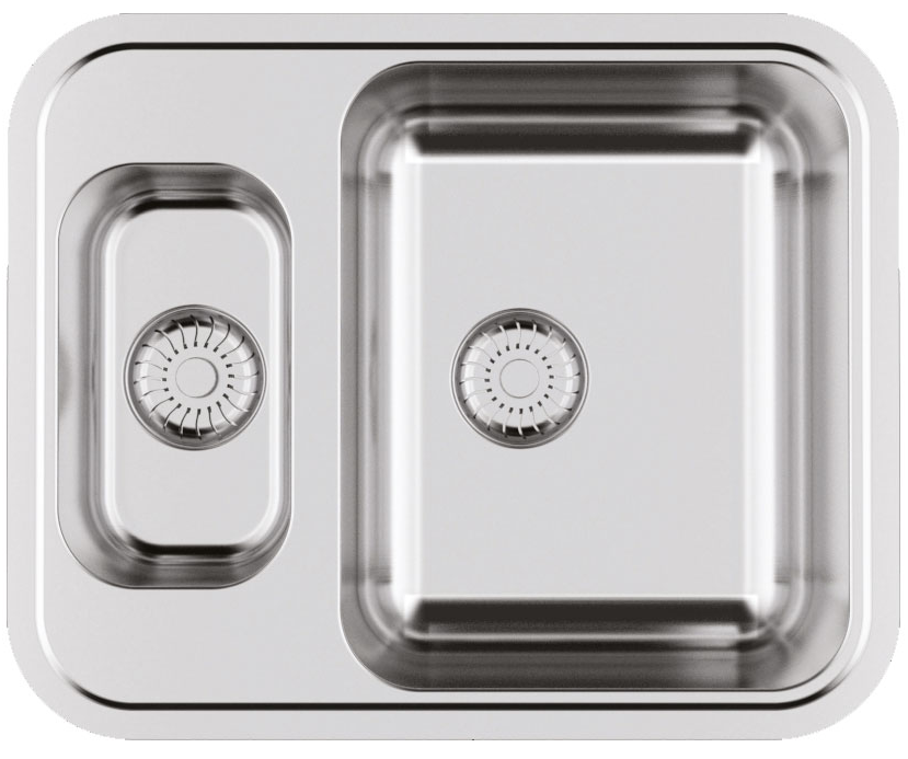 Caressi Basic Line RVS spoelbak 46x56.5 vlakbouw onderbouw opbouw  CABLPP1532R50 1208920575
