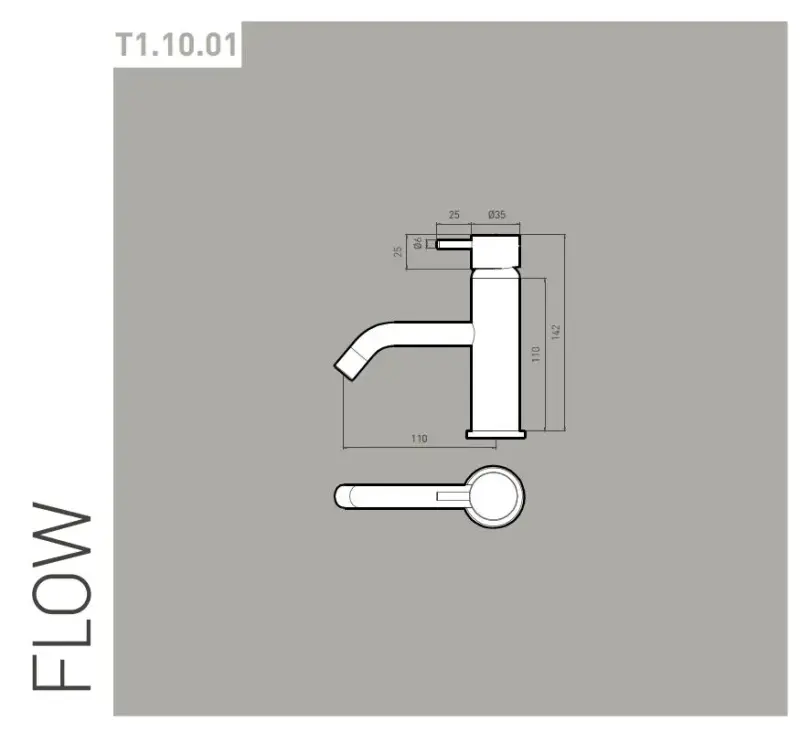 Waterevolution Flow wastafelkraan PVD geborsteld light gold T110WGE