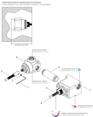 Waterevolution Flow inbouw douchethermostaat met 1 stopkraan volledig RVS 1208920974