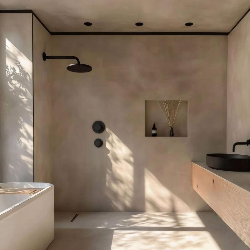 Waterevolution Flow inbouw douchethermostaat met 1 omstelkraan mat zwart 1208920978