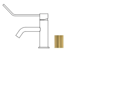 Waterevolution Flow wastafelkraan incl. click plug geborsteld messing  T111LE
