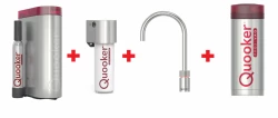 Quooker Nordic Round RVS PRO3 & CUBE Kokend, gefilterd, koud, bruisend water 3NRRVS+CUBE