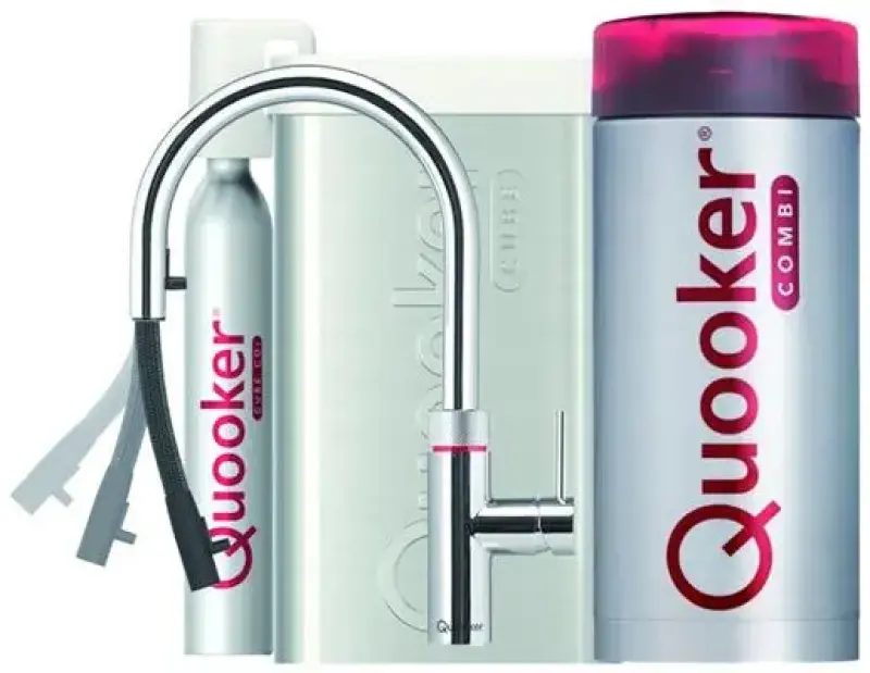 Quooker Flex Chroom COMBI & CUBE Warm, koud, kokend, gefilterd, koud, bruisend water 22XCHR+CUBE