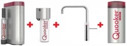 Quooker Fusion Square Chroom COMBI & CUBE Warm, koud, kokend, gefilterd, koud, bruisend water 22FSCHR+CUBE