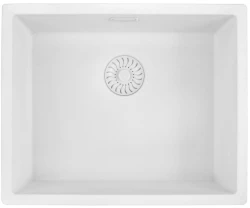 Caressi White Line wit Quartz spoelbak 50cm vlakbouw CAGRPP50WH-FL 1208921342