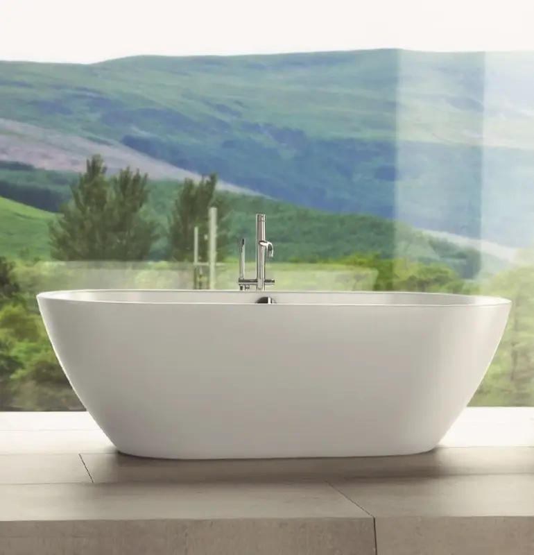 Waterevolution Flow vrijstaande badkraan met handdouche Light Gold T133WGE