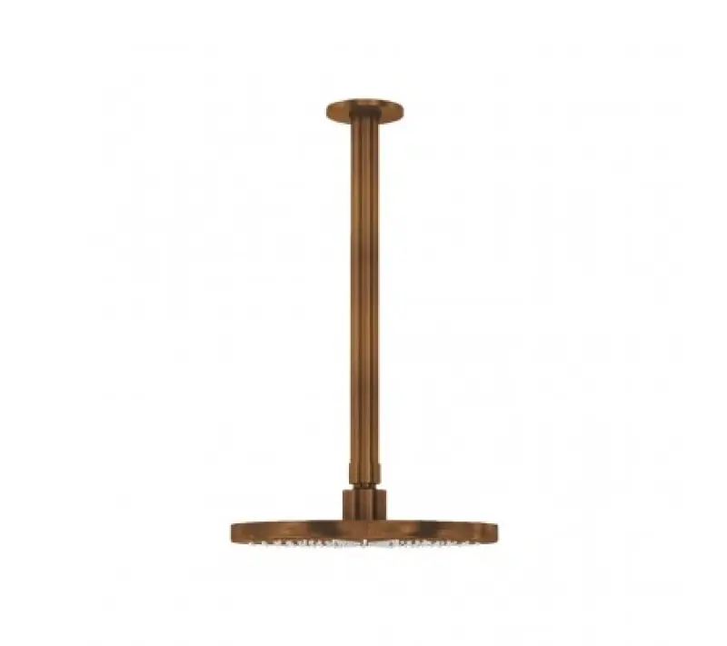 Waterevolution Flow hoofddouche 250mm met plafondaansluiting Geborsteld Koper T1642CPE