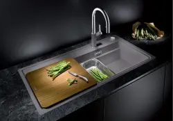 Blanco Zenar XL 6 S-F StreamerPlus - enkele spoelbak en spoeltafel in antraciet - snijplank in essenhout - 524082