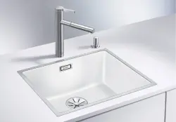 Blanco Subline 500-IF SteelFrame - enkele spoelbak met trekknopbediening in wit - 524109