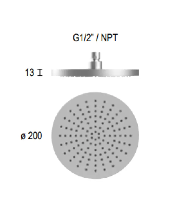 SB Round 316 Regendouche hoofddouche 20 cm PVD gun metal 1208946727