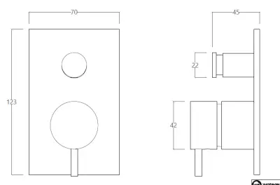 Waterevolution Flow inbouw douchemengkraan met 2 uitgangen RVS T132BIE