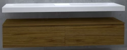 TopLine Utrecht massief eiken badmeubel 210x50x35cm met topblad kleur Dark Oak - 2 lades 1208947074
