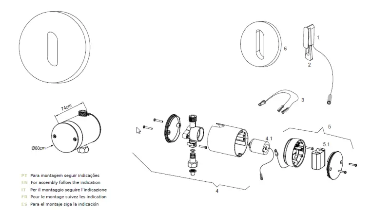 Waterevolution Flow inbouw wastafel infrarood sensor op batterijen mat zwart T118EBPR