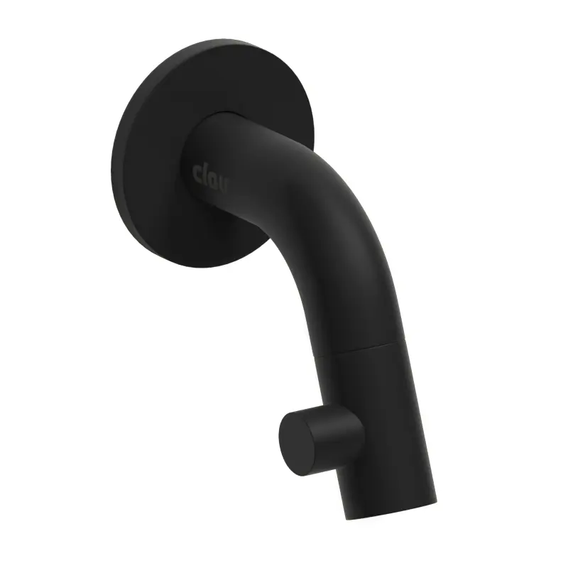 Clou Kaldur fonteinkraan met korte uitloop wandmontage mat zwart