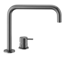 Waterevolution Flow 2-gats wastafelkraan Gun Metal T112HGME