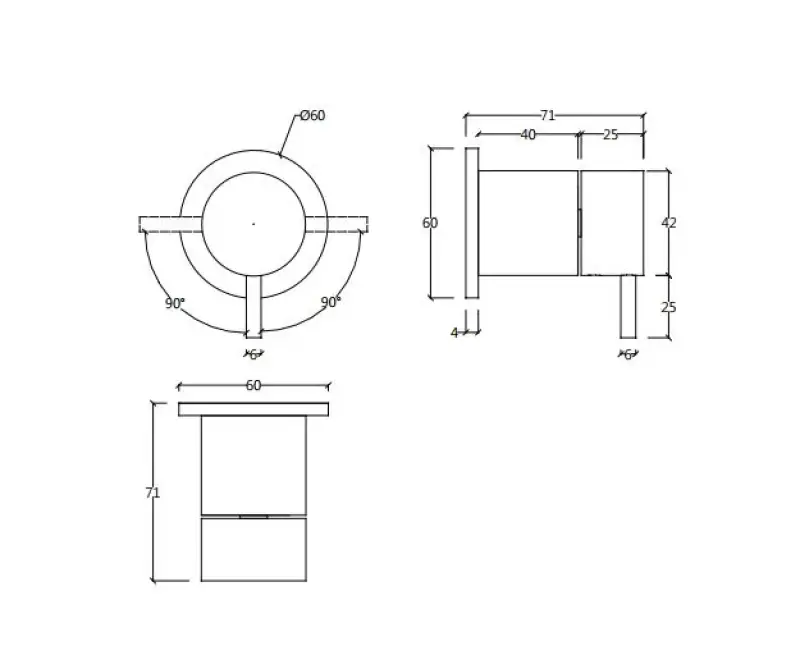 Waterevolution Flow inbouw 2-weg omsteller ronde rozet gun metal T1482S.GME