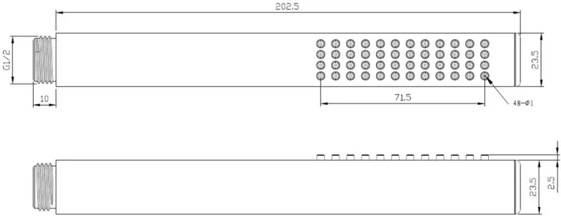 Aquadesign Nero staaf handdouche mat zwart 1208953035