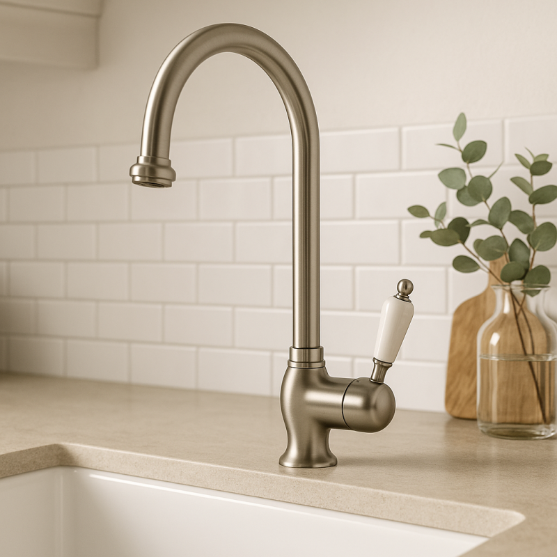 PB klassieke keukenkraan eenhendel met draaibare uitloop 200 mm RVS 1208953115