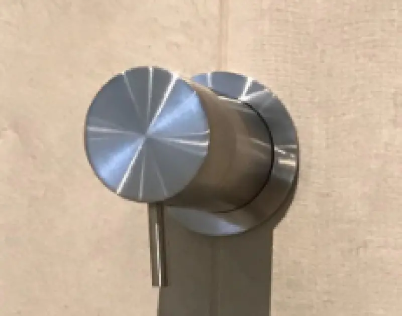 Waterevolution Flow inbouw 2-weg omsteller geborsteld messing met ronde rozet T1482RLE