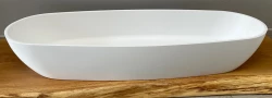 Solid-S Mare grote opbouwwastafel kom ovaal mat wit 95x37cm zonder overloop exclusief solid surface plug 1208953460