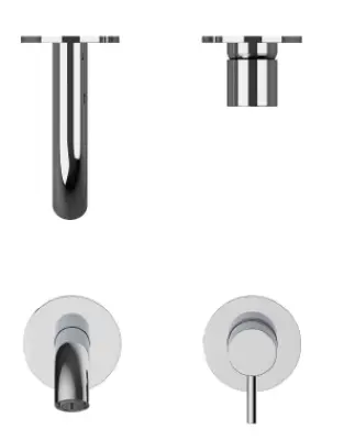 SB Round inbouw wastafelmengkraan gun metal PVD 102mm