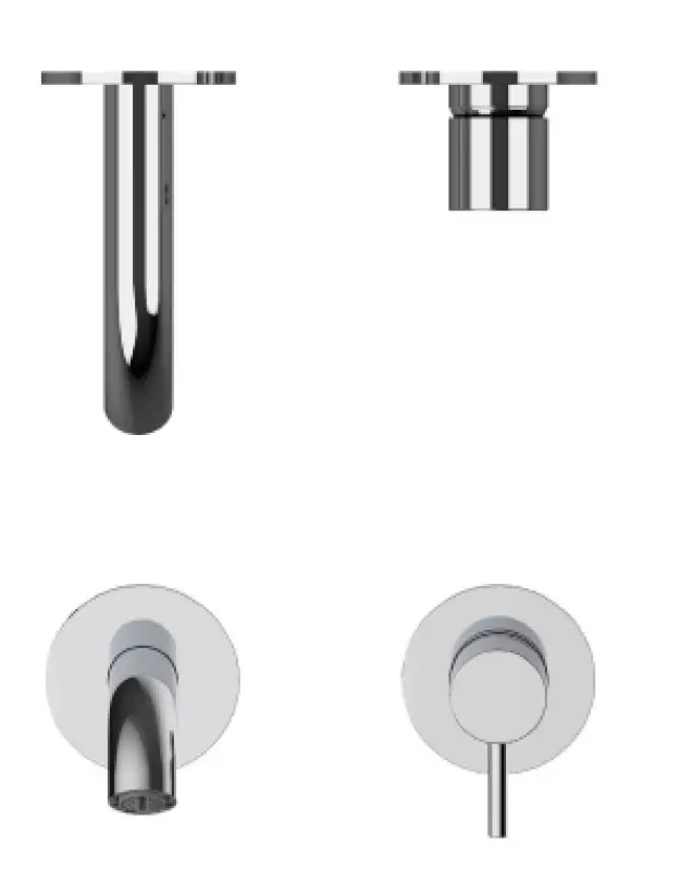 SB Round inbouw wastafelmengkraan gun metal PVD 102mm