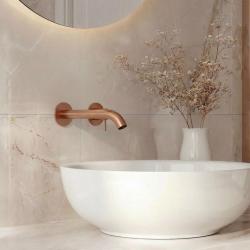 SB Round inbouw wastafelmengkraan geborsteld koper PVD 162mm